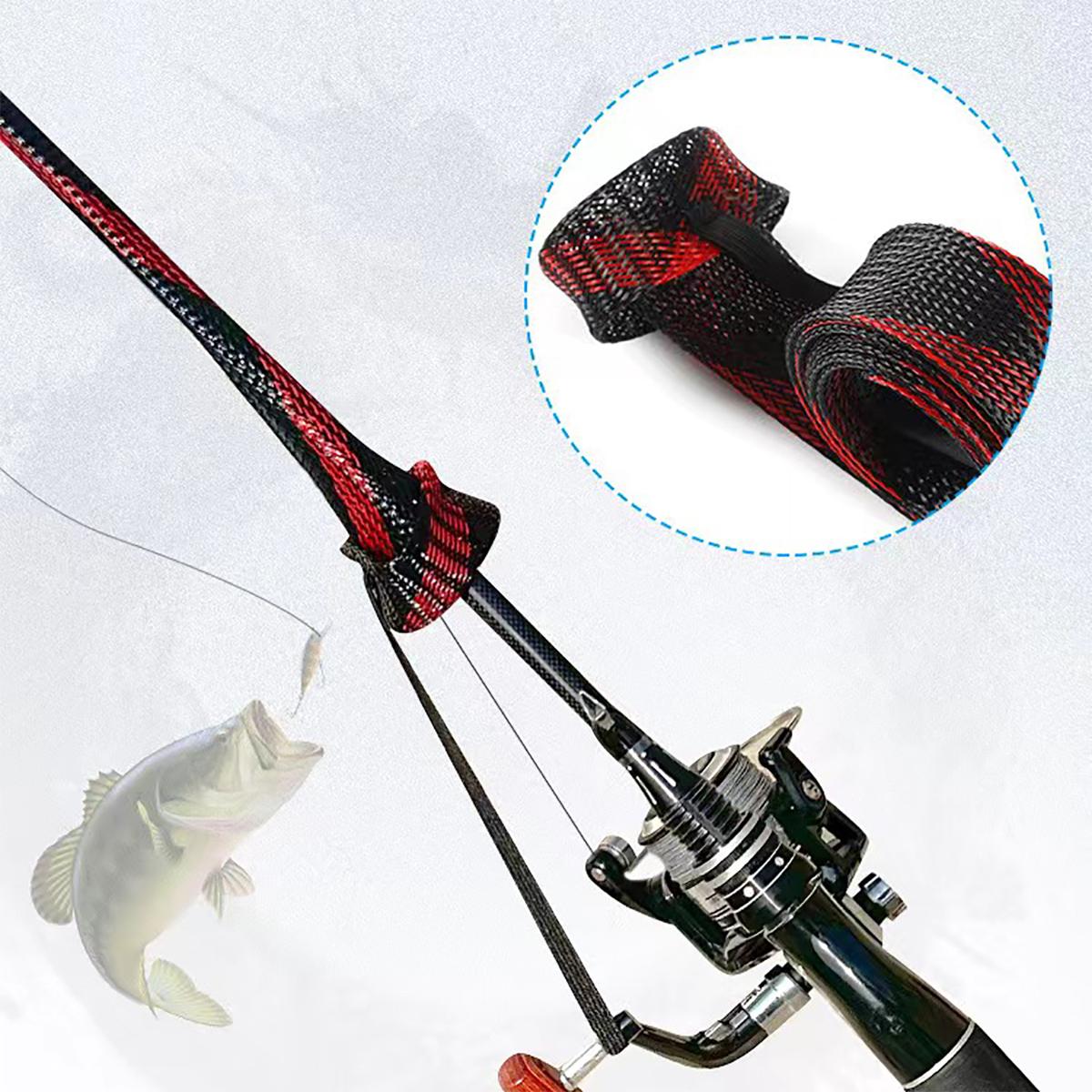 Fishing Rod Casting - 釣り竿編みネット保護カバー釣り道具スピニングキャスティングアイスフィッシングロッドソックスグローブ釣り用に最適
