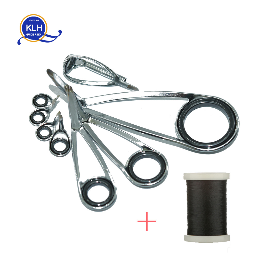 Fishing Rod Repair Kit - 8個/キットklhブラケットステンレス鋼ガイドリングUL-L-ML-M-MH-Hため釣りロッド修理修理組立diy