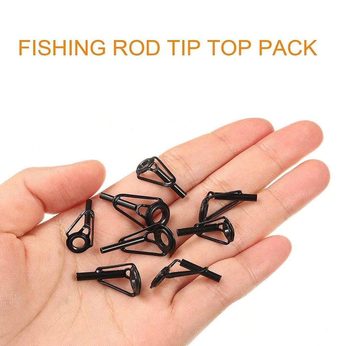 Fishing Rod Guide Replacement - ステンレス鋼製釣り竿ガイドリング 磁器製リング8個 DIY釣り竿先端修理 ロッドティップアクセサリー 釣り道具 ペスカ
