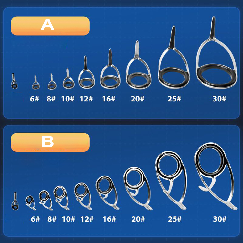 Fishing Rod Repair Kit - セラミックフィッシングロッド,トップ交換リング,チップ,アイケア,修理,建物,ステンレスキット,9個