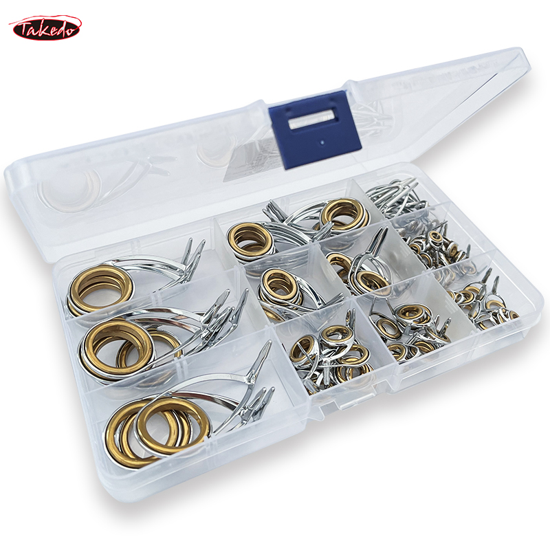 Fishing Rod Building Kit - TAKEDO TN75-1 5 セットスピニングミディアム釣竿ガイドステンレス鋼ブラケットセラミックリング DIY 釣竿アクセサリー
