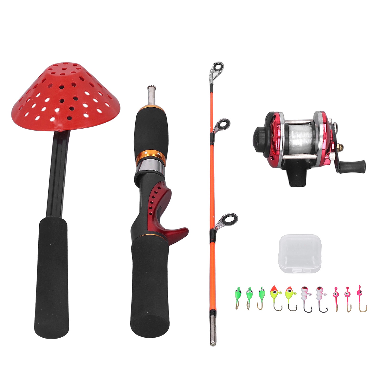 Fishing Rod Ice - 冬の氷釣り竿釣りリール釣り糸付き氷釣りフックアイススクープコンビネーションギアセット屋外釣り用