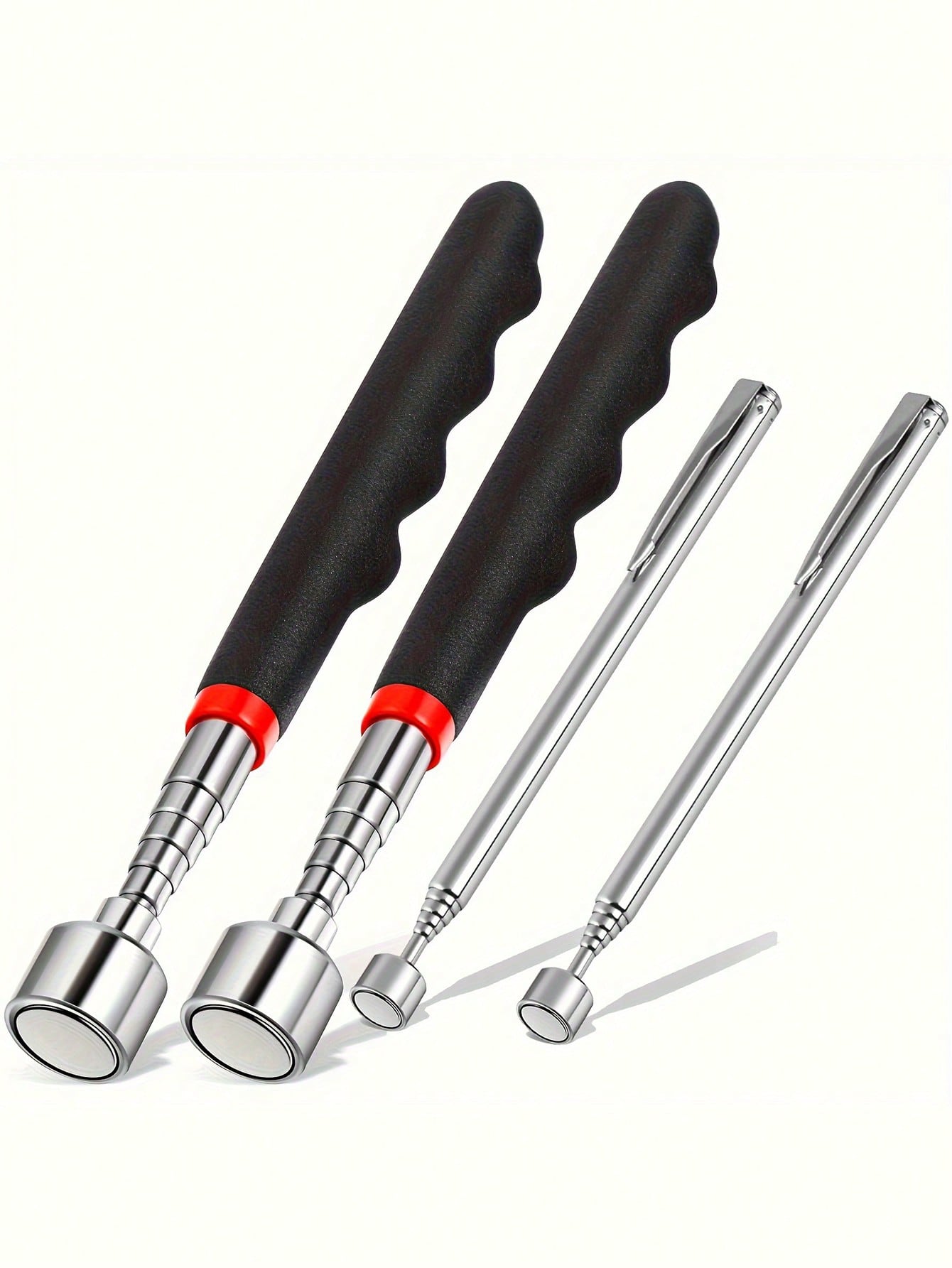 Fishing Rod Telescopic - 手の届きにくい場所用の格納式磁石ピックアップツール LEDライト付き伸縮式磁気鉄吸着ロッド 金属ピックアップツール DIY強力磁気金属ネジ吸着ロッドピックアップツール
