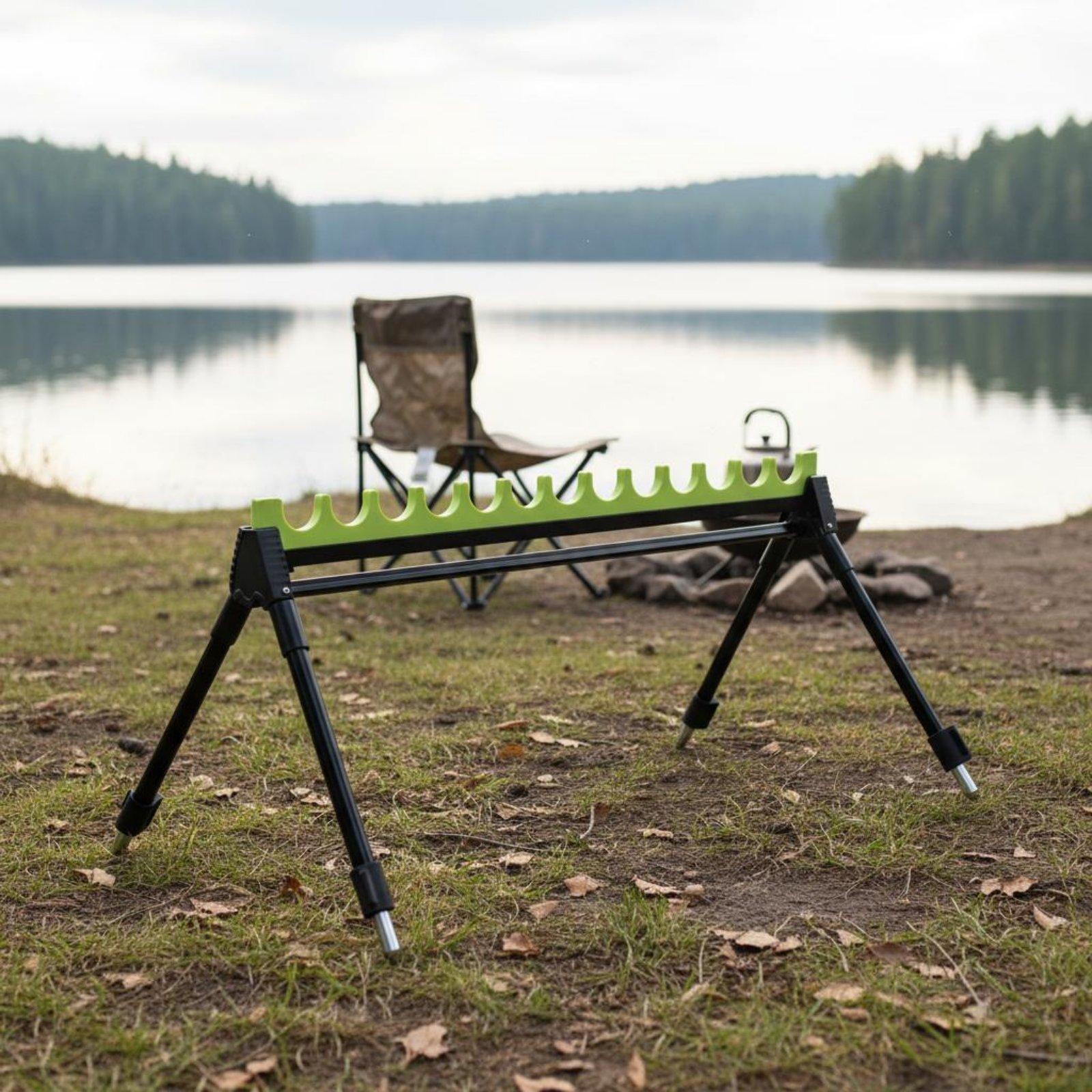 マルチスロット釣り竿スタンドポータブル伸縮式ロッドラックアル - Fishing Rod Telescopic のレビューと価格