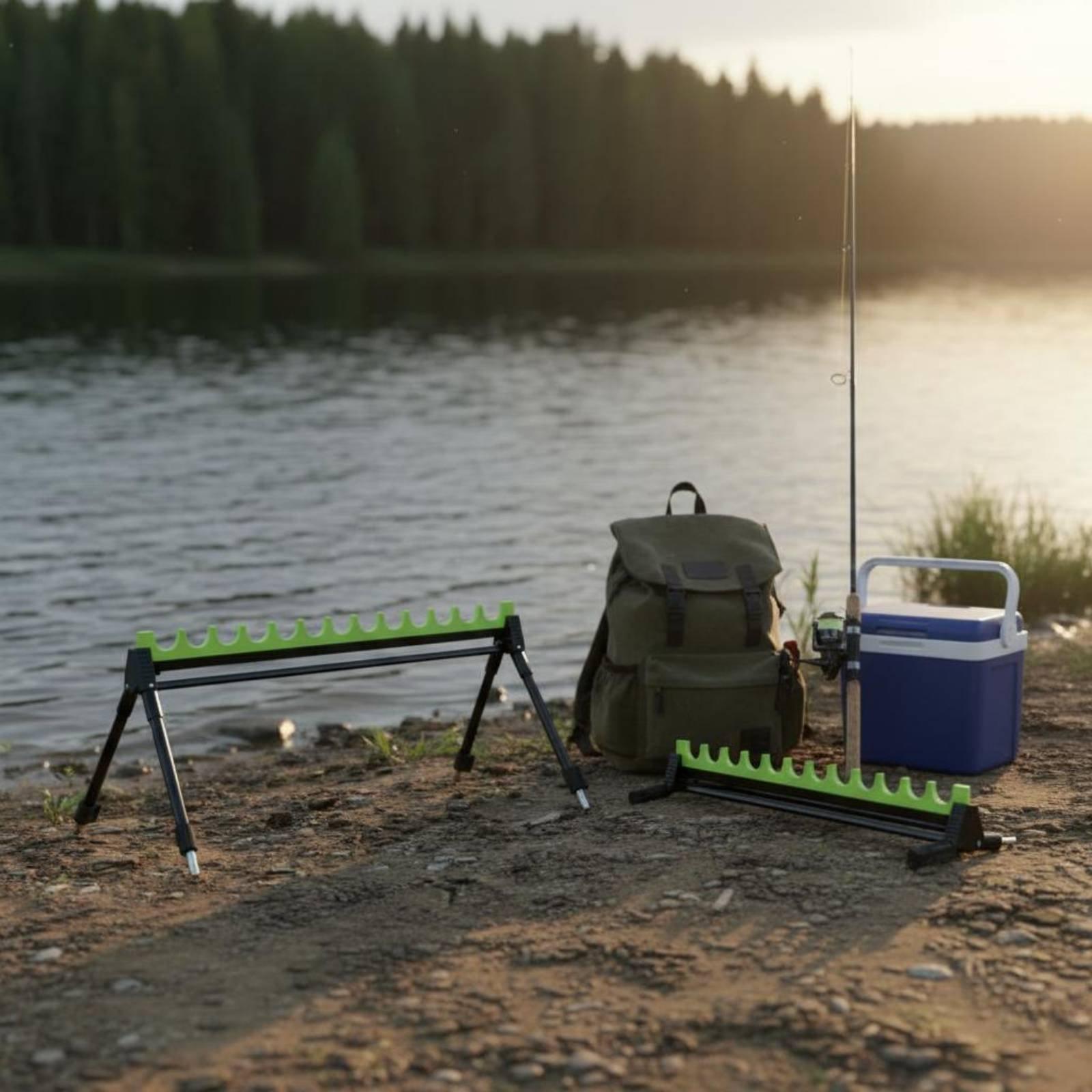 マルチスロット釣り竿スタンドポータブル伸縮式ロッドラックアル - Fishing Rod Telescopic のレビューと価格