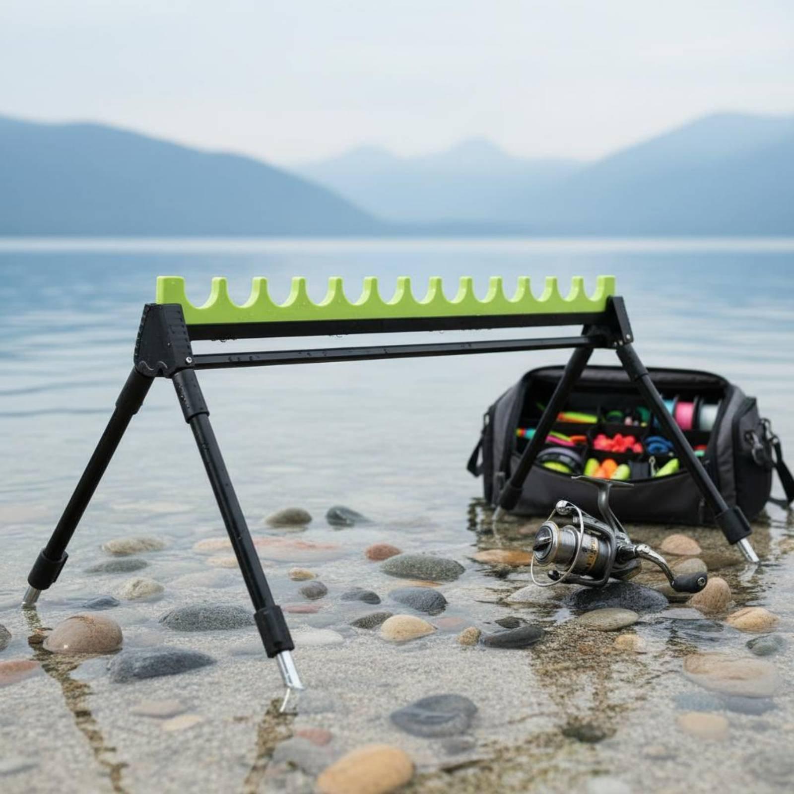 マルチスロット釣り竿スタンドポータブル伸縮式ロッドラックアル - Fishing Rod Telescopic のレビューと価格