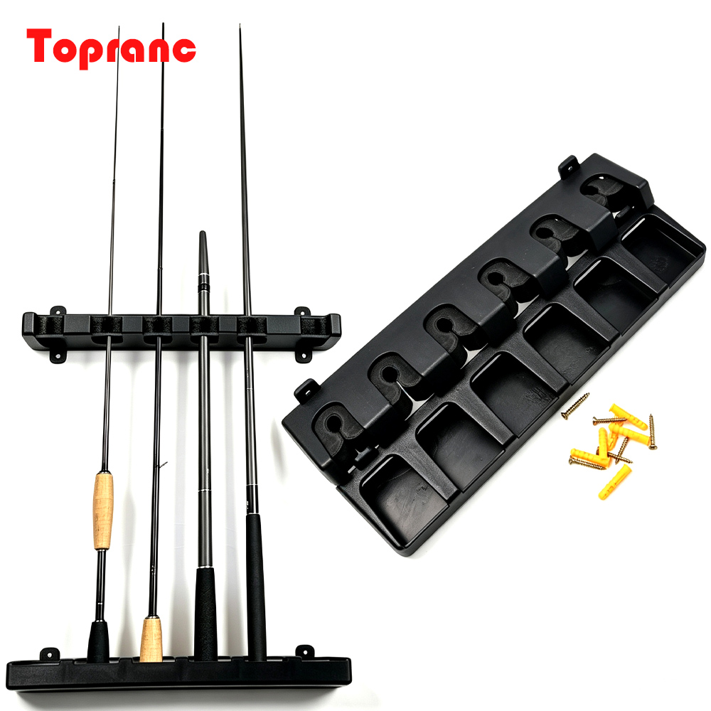 Topranc水平壁掛け釣り竿ホルダー、釣り竿6本収納、釣り - Fishing Rod Rack のレビューと価格