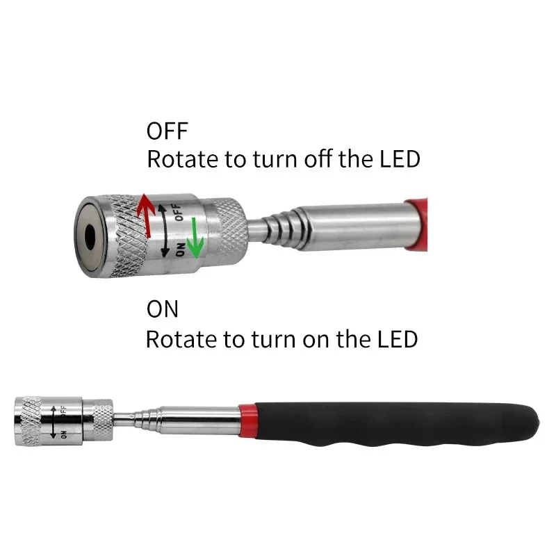 LEDライト付き伸縮式磁気ペン拡張可能なピックアップロッドミ - Fishing Rod Telescopic のレビューと価格