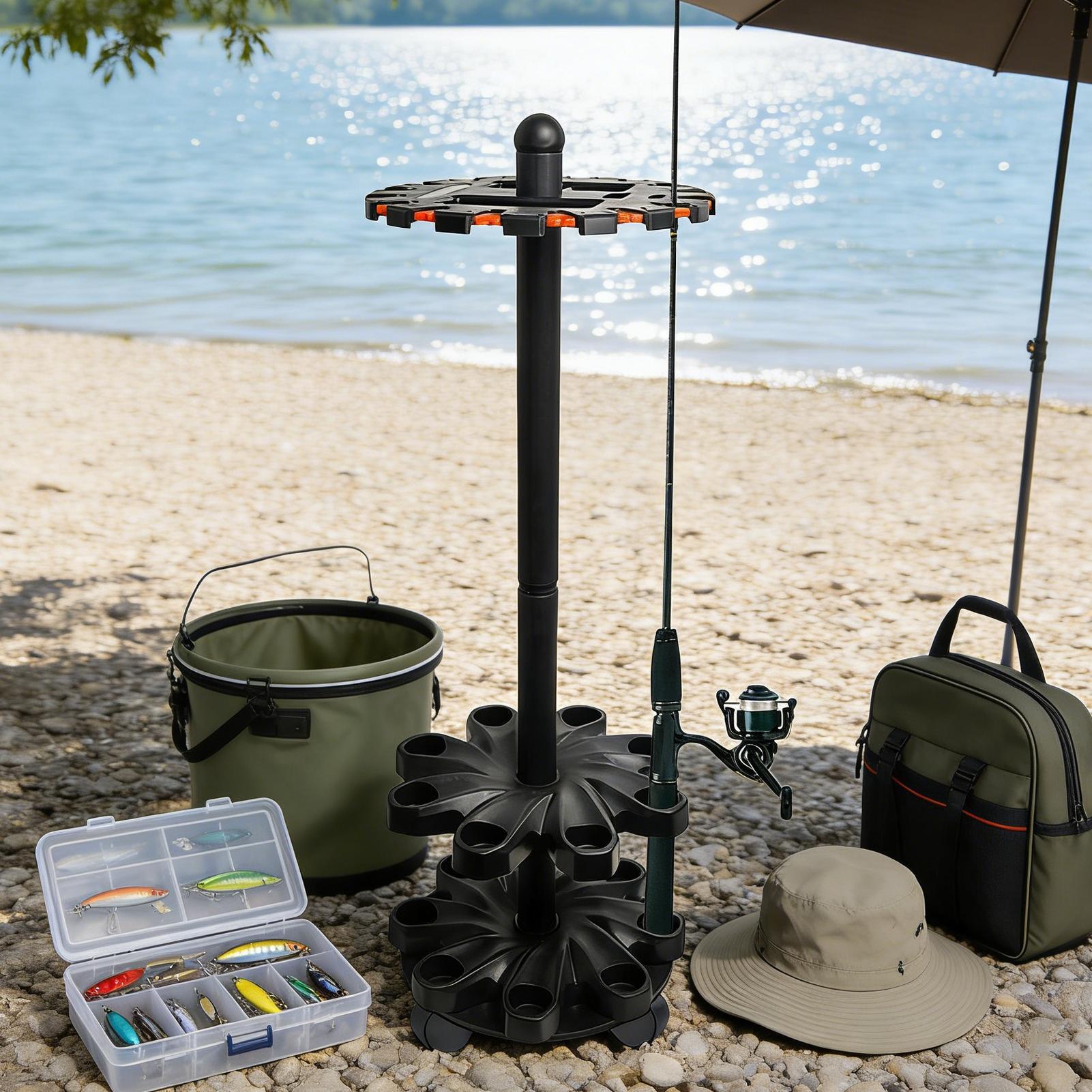 釣り竿ラック 釣り竿垂直スタンド 釣り竿収納ホルダー ボート - Fishing Rod Travel のレビューと価格