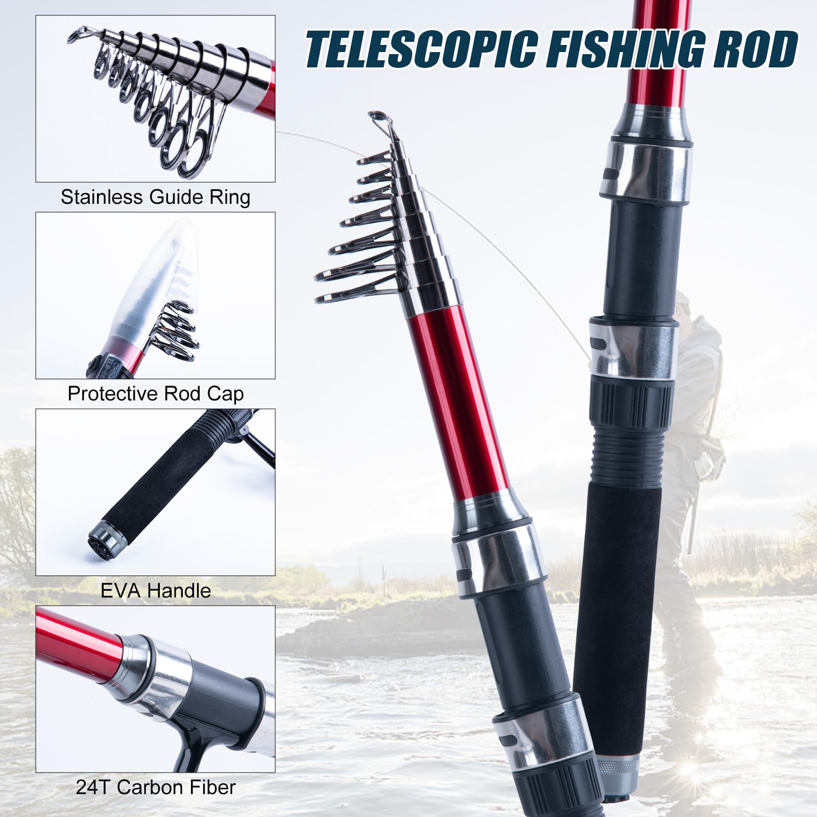 ゴチュール 釣り竿2本とリール2本のコンボセット、フルセット - Fishing Rod Combo のレビューと価格