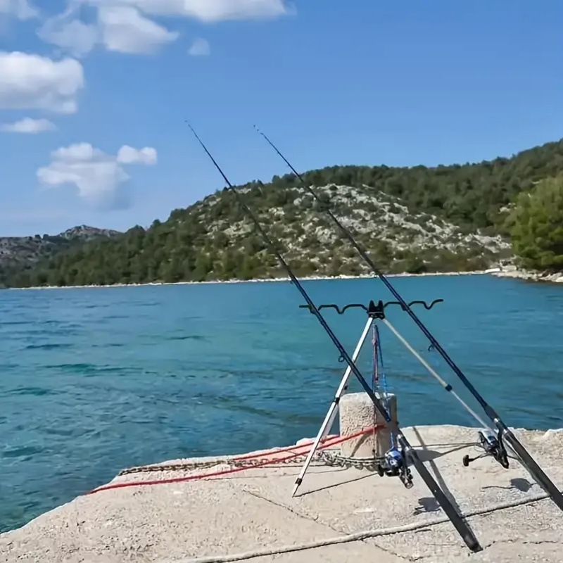1PC 釣り海竿ブラケットアルミ合金地面挿入三角ブラケット遠 - Fishing Rod Telescopic のレビューと価格